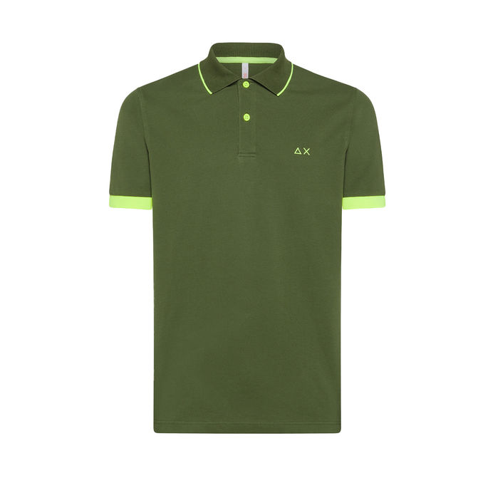 POLO PROFILI FLUO Uomo Verde