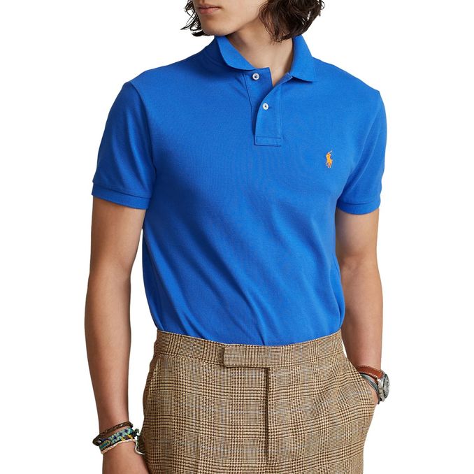 POLO SLIM FIT MESH Uomo Blu Iris