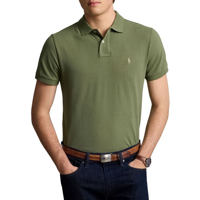 POLO SLIM FIT MESH Uomo Verde