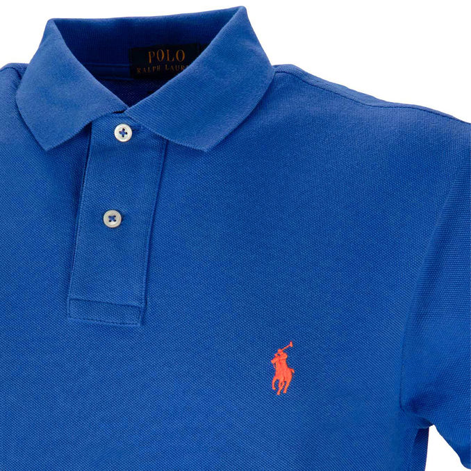 POLO SLIM IN COTONE PIQUET Uomo Royal Arancio