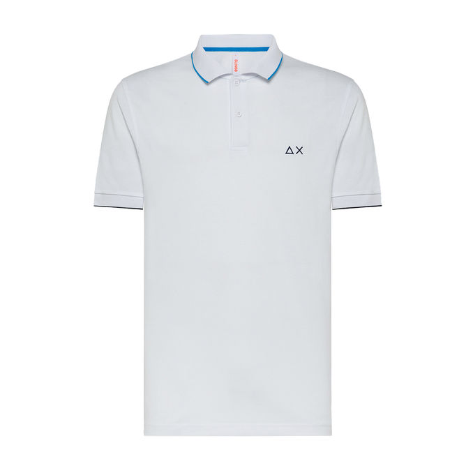 POLO SMALL STRIPE ON COLLAR Uomo Bianco