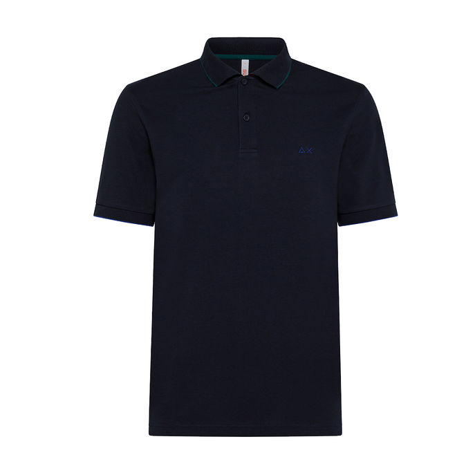 POLO SMALL STRIPE ON COLLAR Uomo Navy Blue