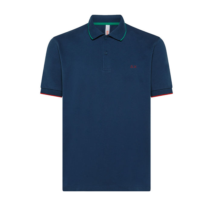 POLO SMALL STRIPE ON COLLAR Uomo Navy Scuro