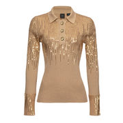 POLO SODA COSTINA LUREX E PAILETTES Donna Cammello Oro POLO SODA COSTINA LUREX E PAILETTES Donna Cammello Oro