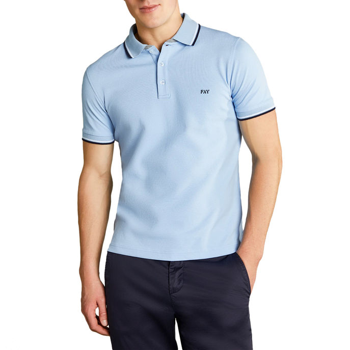 POLO STRETCH DB COLLAR Uomo Azzurro
