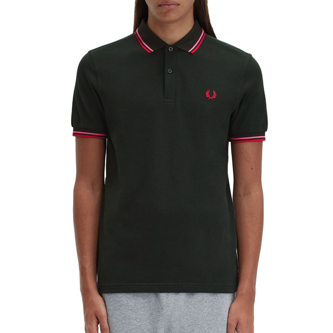 POLO TWIN TIPPED Uomo Black Pink Red