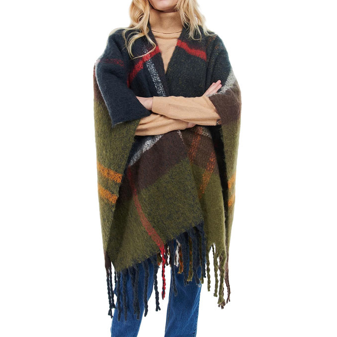 PONCHO ISLA CHECK IN PILE Donna Classic