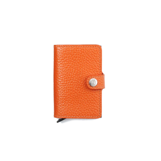 PORTA CARTE SLIDE CON BOTTONE Unisex Arancio