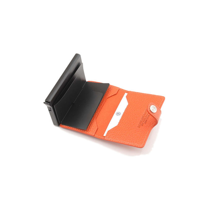 PORTA CARTE SLIDE CON BOTTONE Unisex Arancio