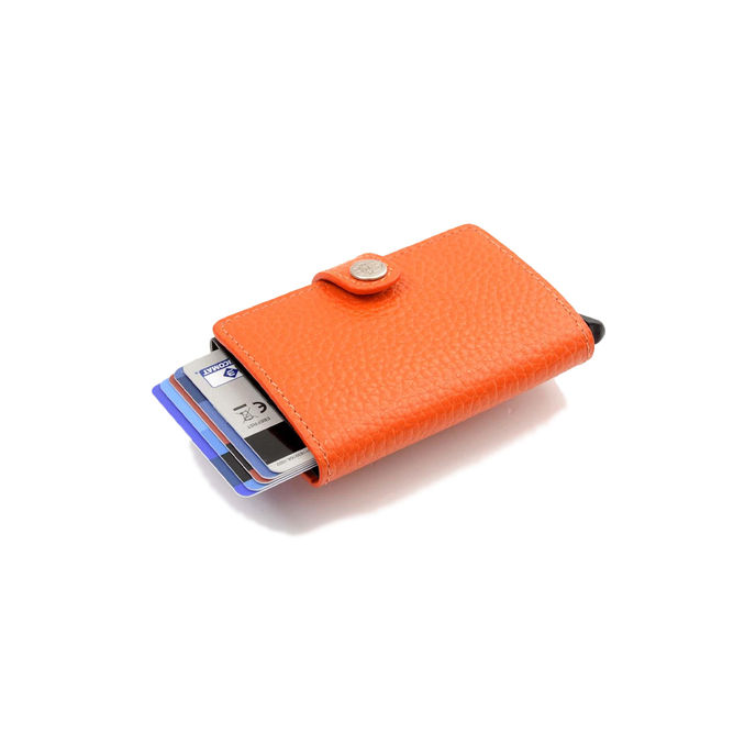 PORTA CARTE SLIDE CON BOTTONE Unisex Arancio
