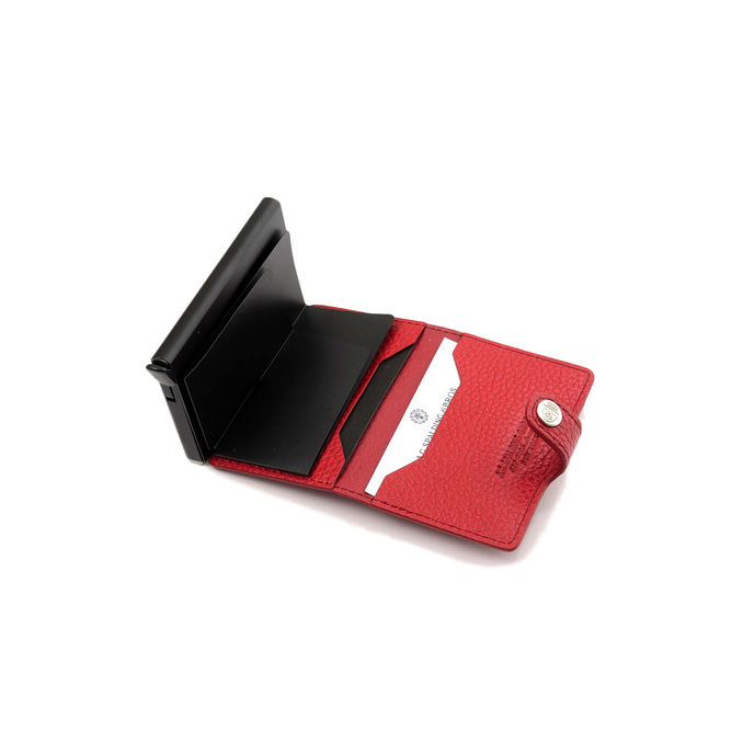 PORTA CARTE SLIDE CON BOTTONE Unisex Rosso