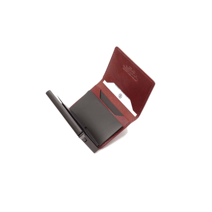 PORTA CARTE SLIDE Unisex Rosso Scuro