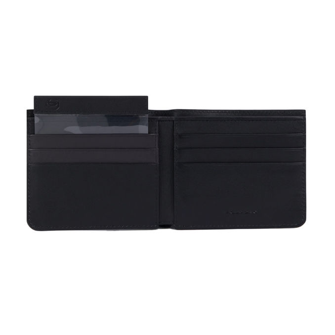 PORTAFOGLIO CON PORTA DOCUMENTI RIMOVIBILE Uomo Nero 