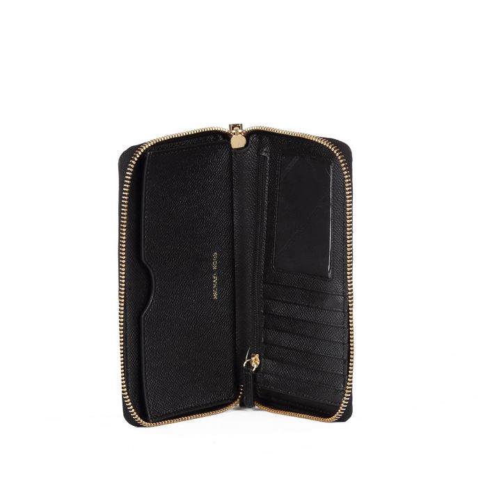 PORTAFOGLIO ZIP AROUND CON MANICO E PORTA IPHONE Donna Black