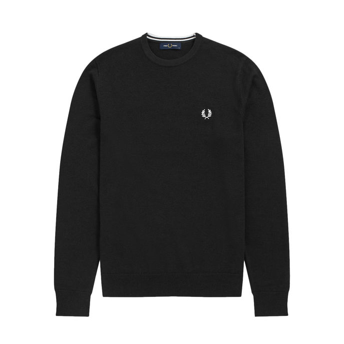 PULL CLASSIC CREW IN LANA E COTONE Uomo Nero