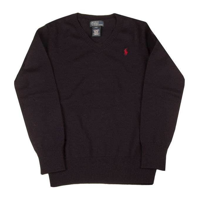 PULL CON SCOLLO A V Bimbo Navy