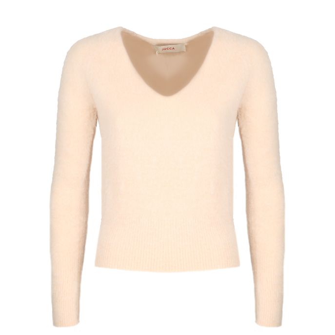 PULL CON SCOLLO A V IN ALPACA Donna Torrone