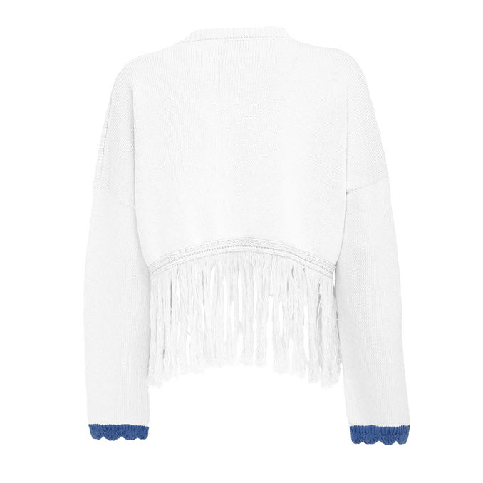 PULL CROPPED CON FRANGE Donna Bianco
