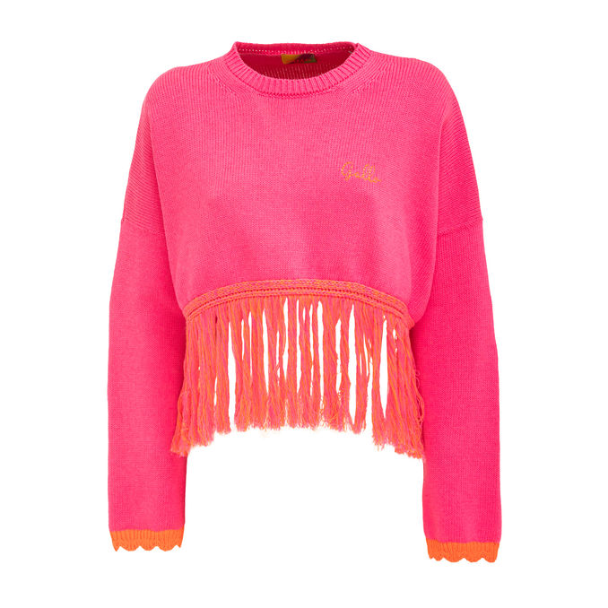 PULL CROPPED CON FRANGE Donna Ibisco