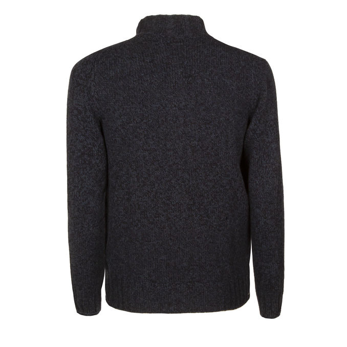 PULL FULL ZIP Uomo Blu Navy Melange