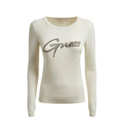 PULL GIROCOLLO ADA CON PERLE E STRASS Donna Cream White PULL GIROCOLLO ADA CON PERLE E STRASS Donna Cream White