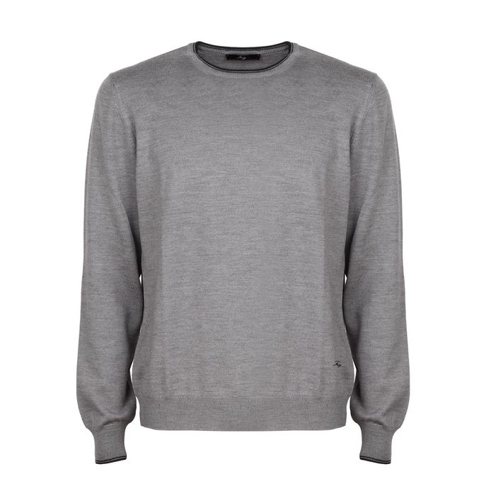 PULL GIROCOLLO CON BORDINO E TOPPE A CONTRASTO Uomo Fumo Nero