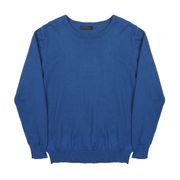 PULL GIROCOLLO IN COTONE E CASHMERE Bambino Blu denim PULL GIROCOLLO IN COTONE E CASHMERE Bambino Blu denim