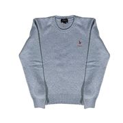 PULL GIROCOLLO IN LANA CON RICAMO Bambina Azzurro melange PULL GIROCOLLO IN LANA CON RICAMO Bambina Azzurro melange
