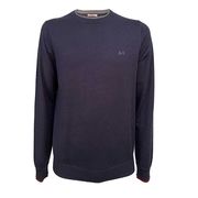 PULL GIROCOLLO IN LANA E COTONE CON PROFILI A CONTRASTO Uomo Navy blue PULL GIROCOLLO IN LANA E COTONE CON PROFILI A CONTRASTO Uomo Navy blue