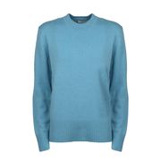 PULL GIROCOLLO IN PURO CASHMERE CON LOGO RICAMATO Donna Azure PULL GIROCOLLO IN PURO CASHMERE CON LOGO RICAMATO Donna Azure