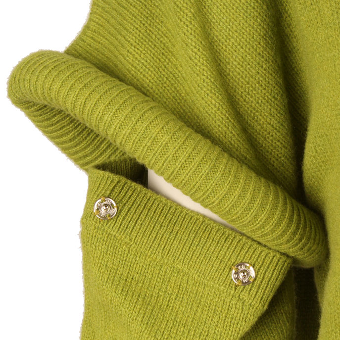 PULL IN LANA CON MANICHE STACCABILI Donna Verde Acido