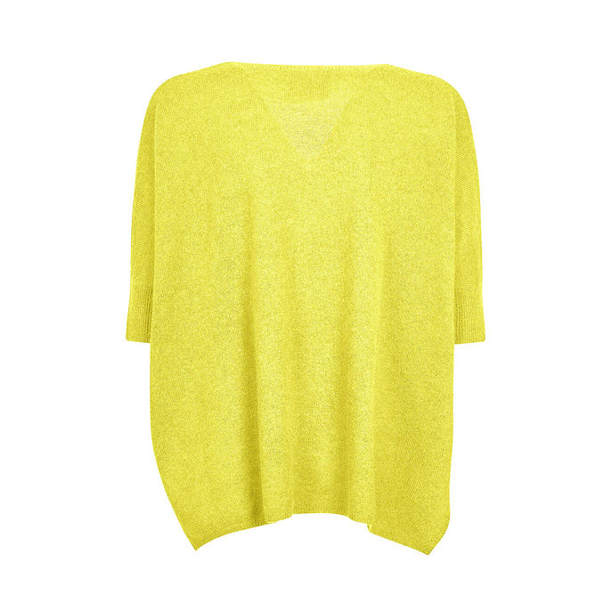 PULL KATE CON SCOLLO A V Donna Jaune Fluo