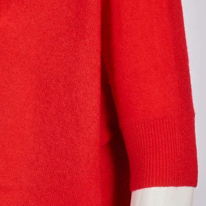 PULL KATE CON SCOLLO A V Donna Pomme D'amour Rosso