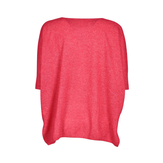 PULL KATE CON SCOLLO A V Donna Rose Fluo