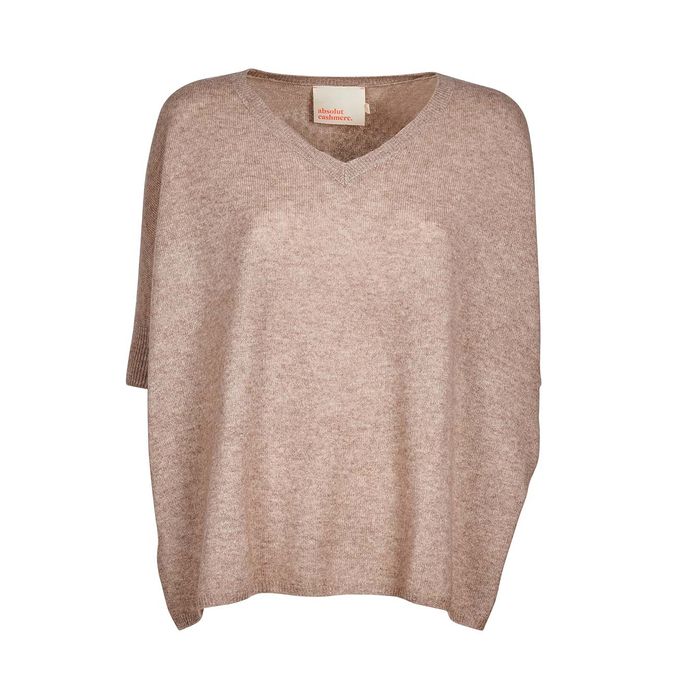 PULL KATE CON SCOLLO A V  Donna Taupechine Beige