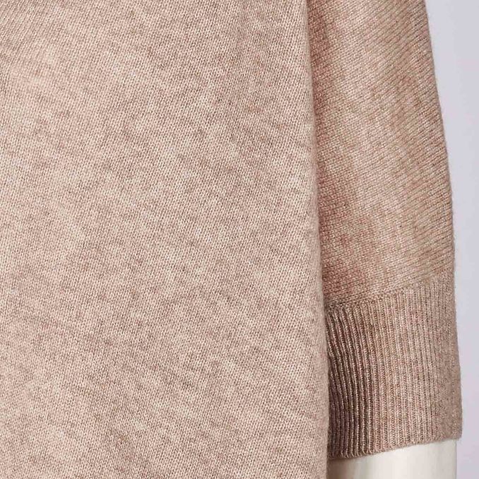 PULL KATE CON SCOLLO A V  Donna Taupechine Beige