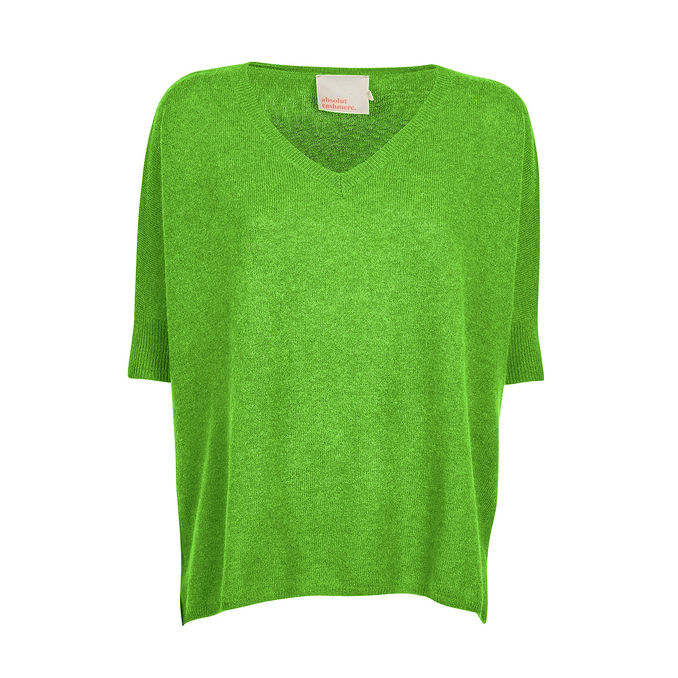 PULL KATE CON SCOLLO A V Donna Vert Fluo 