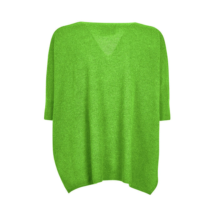 PULL KATE CON SCOLLO A V Donna Vert Fluo 