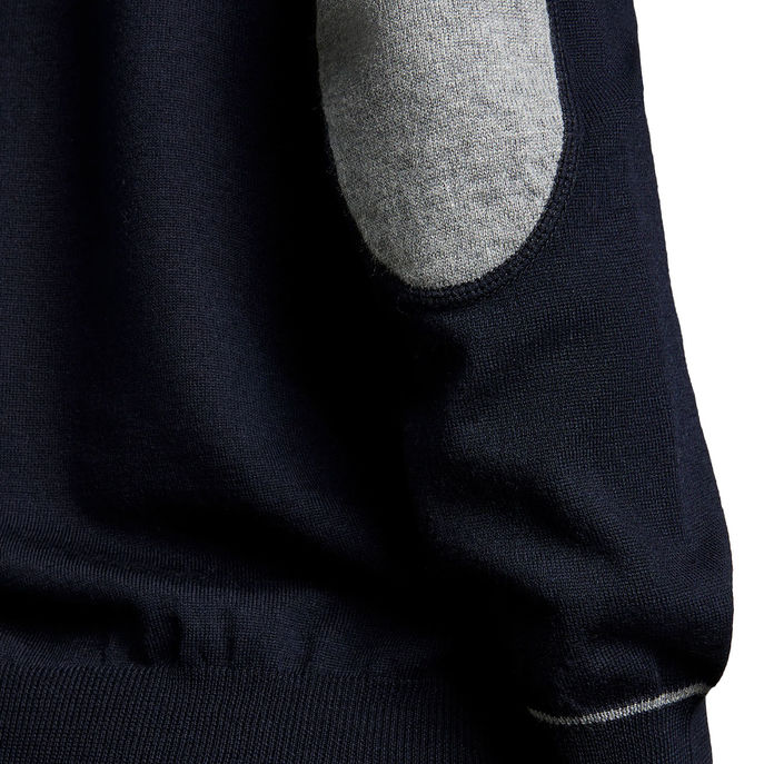 PULL LANA RASATA CON TOPPE Uomo Blu/Platino