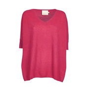 PULL PONCHO ASTRID Donna Rose Fluo  PULL PONCHO ASTRID Donna Rose Fluo