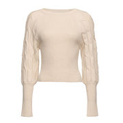 PULL SAZERAC MANICHE A TRECCIA FORATA Donna Beige Nebbia PULL SAZERAC MANICHE A TRECCIA FORATA Donna Beige Nebbia