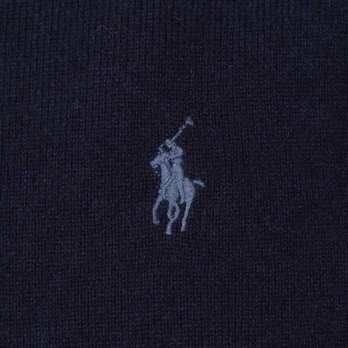 PULL SCOLLO A V IN LAMBSWOOL Uomo Blu navy