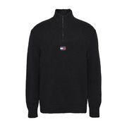 PULLOVER 1/2 ZIP IN LANA STRETCH Uomo Nero PULLOVER 1/2 ZIP IN LANA STRETCH Uomo Nero
