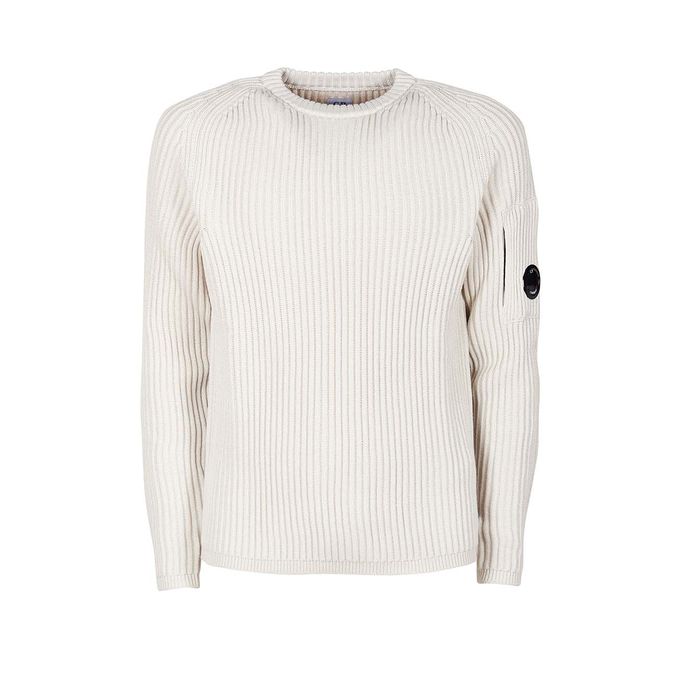 PULLOVER A COSTE IN LANA Uomo Sand Shell