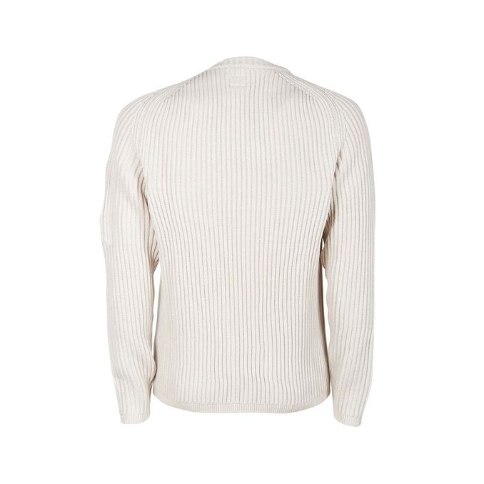 PULLOVER A COSTE IN LANA Uomo Sand Shell
