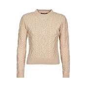 PULLOVER ACCORDO CON TRECCE IN LANA Donna Avorio PULLOVER ACCORDO CON TRECCE IN LANA Donna Avorio
