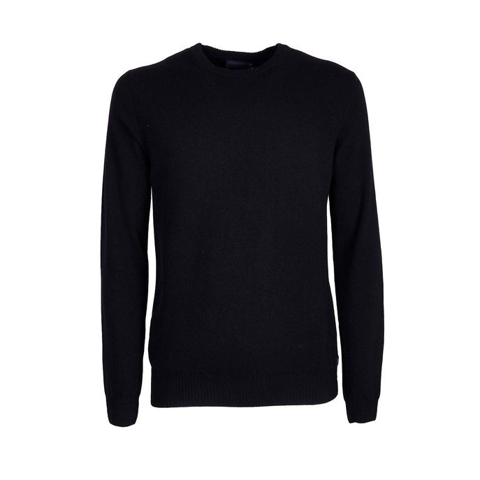 PULLOVER EGON GIROCOLLO IN MISTO LANA Uomo Nero
