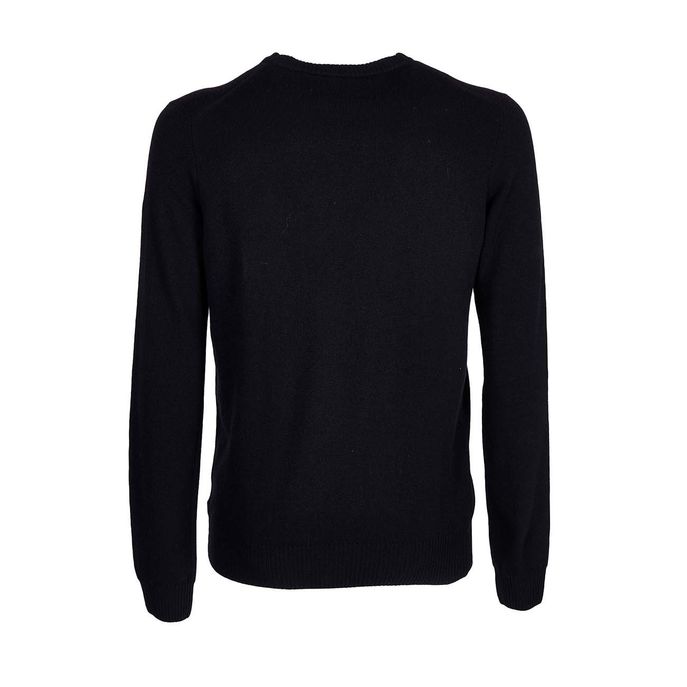 PULLOVER EGON GIROCOLLO IN MISTO LANA Uomo Nero