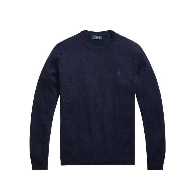 PULLOVER GIROCOLLO IN LAMBSWOOL Uomo Hunter Navy