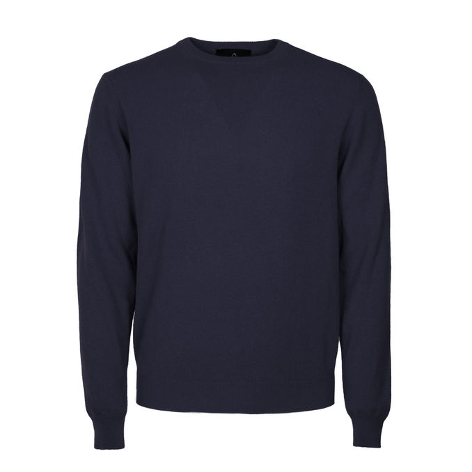 PULLOVER GIROCOLLO Unisex Bleu Navy Melange